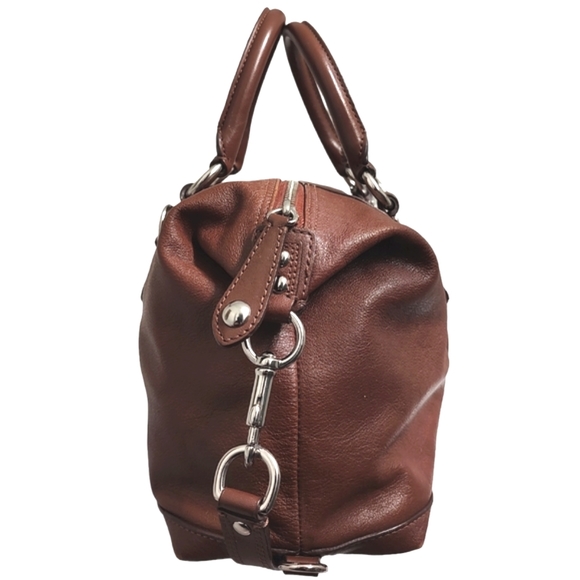 COACH Ashley Sabrina Pleated Convertible Satchel Duffle Bag Walnut F15445 - Picture 3 of 16